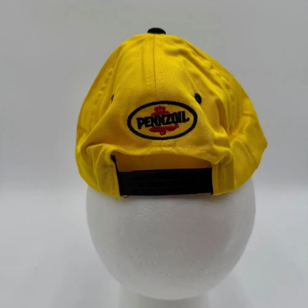 Vintage Pennzoil Racing Hat‎ Cap SnapBack Embroidered Yellow Black New